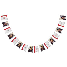 Bandeirinha Graduação de Foto de Quadro Curvo Vermelho