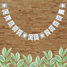 Bandeirinha Graduação Partido Opal Branco Sinais Classe Ano