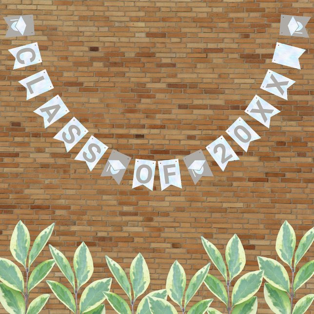 Bandeirinha Graduação Partido Opal Branco Sinais Classe Ano (Criador carregado)