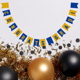 Bandeirinha Graduação Real de Cores Azuis e Douradas