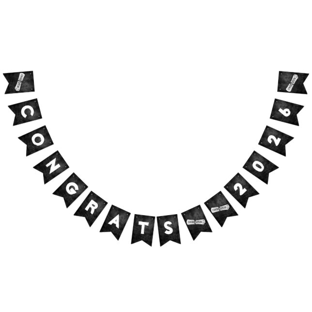 Bandeirinha Graduation 2026 Black Leather and Diplomas (Todos)