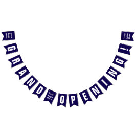 Bandeirinha Grand Opening Dark Blue and White Your Logo Here