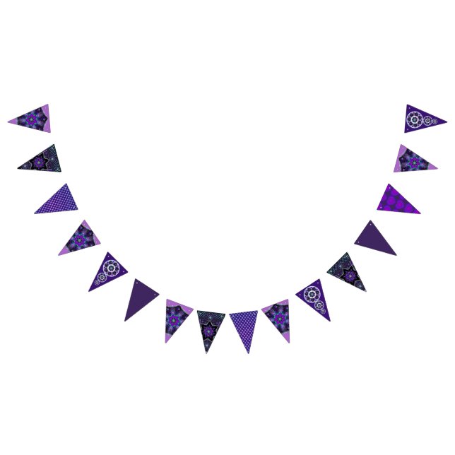 Bandeirinha Guarda-chuva e corações roxos .7 (Todos)