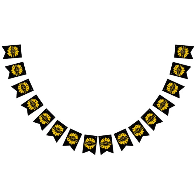 Bandeirinha Guarde Bem Logo Estandarte de Bunting de Girassol (Todos)