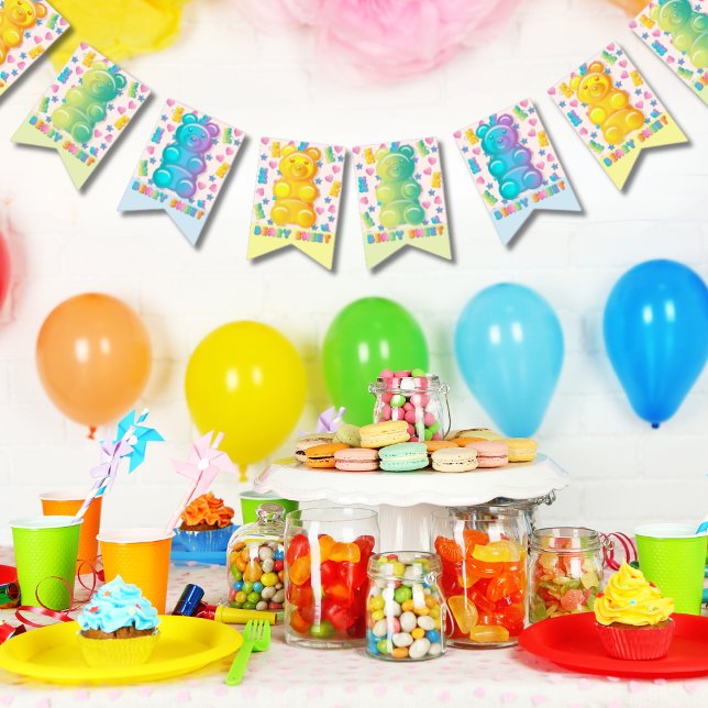 Bandeirinha Gummy Bear Colorida Jelly Candy Festa de Crianças  (Criador carregado)