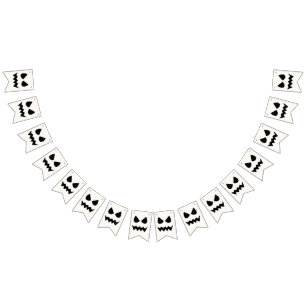 Bandeirinha Halloween Assustador Pumpkin Rosto Fantástico