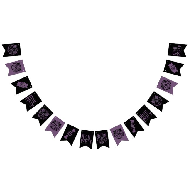Bandeirinha Halloween Black & Purple Garland - Assustador (Todos)
