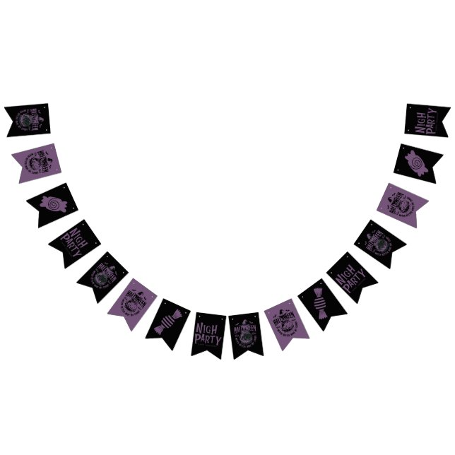 Bandeirinha Halloween Black & Purple Garland - Pumpkin assusta (Todos)
