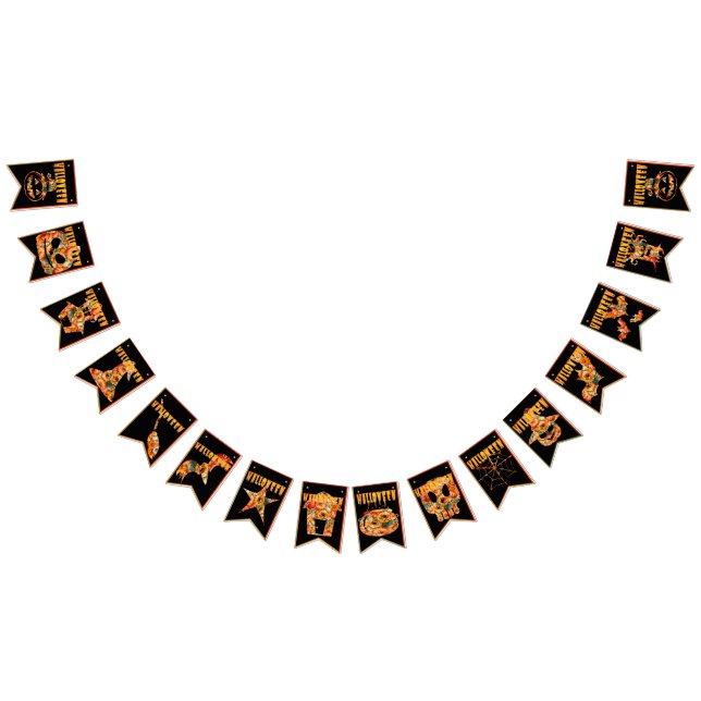 Bandeirinha Halloween flags hanging for october night party (Todos)