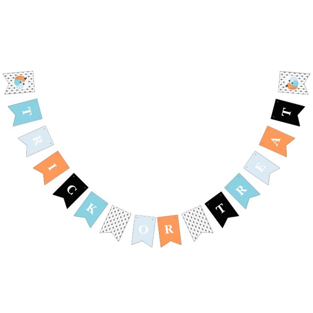 Bandeirinha Halloween TRICK OU TREAT Blue Pumpkins e aranhas (Todos)