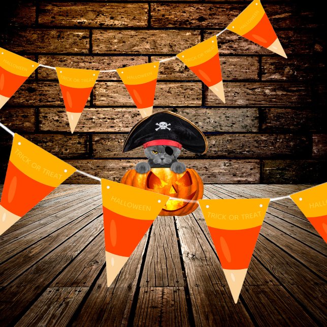 Bandeirinha Halloween Trick ou Treine Candy Corn (Criador carregado)
