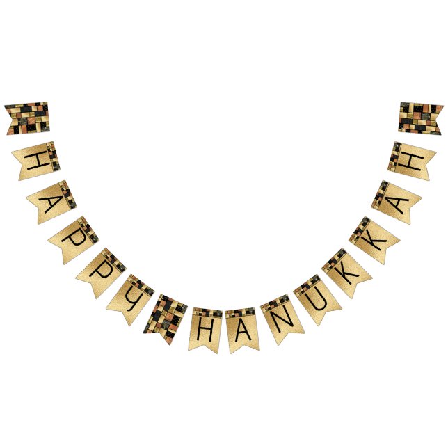 Bandeirinha Hanukkah Swallowtail - Azulejos Dourados (Todos)