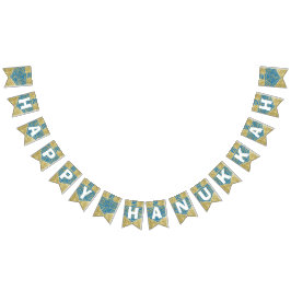 Bandeirinha Hanukkah Swallowtail Banner Dreidel Swirls