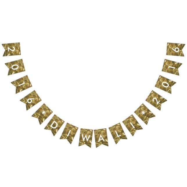 Bandeirinha Happy Diwali 2016 Festa Dourada das Luzes Brancas (Todos)