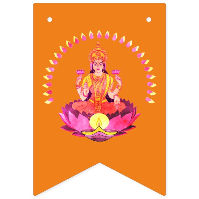 Bandeirinha Happy Diwali - Deepalavi Lakshmi Goddese 1 (Primeira Bandeira)