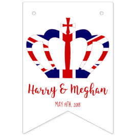 Bandeirinha Harry & Meghan Crown | Celebração Real De Casament