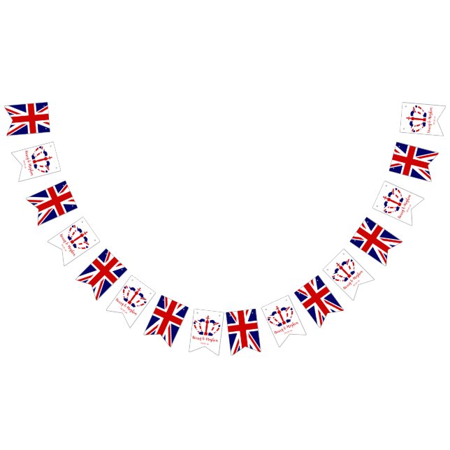 Bandeirinha Harry & Meghan Crown & Union Jack Royal Wedding (Todos)