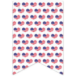 Bandeirinha Heart Shaped American Flag Impressão | 4 de julho