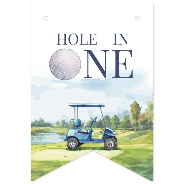 Bandeirinha Hole In One Golf 1st Birthday  (Primeira Bandeira)
