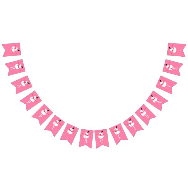 Bandeirinha Homem de Neve Rosa, Feriados Felizes (Todos)