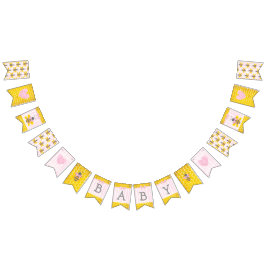 Bandeirinha Honeybee Bumblebee Honeycomb Chá de fraldas