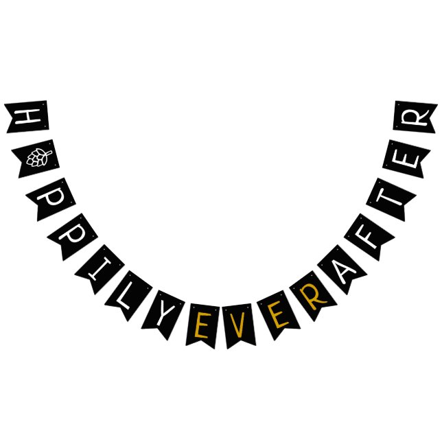 Bandeirinha Hoppily nunca após o chá de panela Wedding de (Todos)