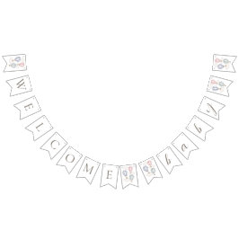 Bandeirinha Hot Air Balloons Welcome Baby Bunting Flags