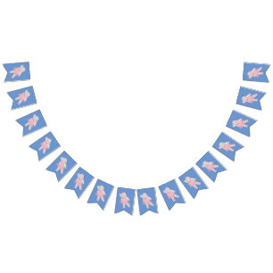 Bandeirinha ilusima Ballerina Hippo Blue