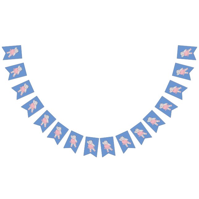 Bandeirinha ilusima Ballerina Hippo Blue (Todos)