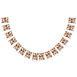 Bandeirinha Impressão de vaca rosa e castanha