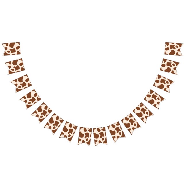 Bandeirinha Impressão de vaca rosa e castanha (Todos)