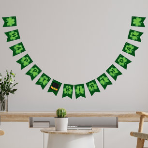 Bandeirinha Irish Happy Birthday Green Clover