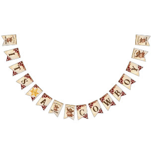 Bandeirinha It's a cowboy baby shower custom name