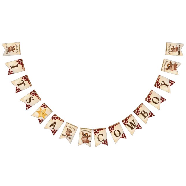 Bandeirinha It's a cowboy baby shower custom name  (Todos)