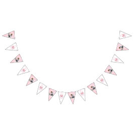 Bandeirinha It's a Girl | Pink Baby and Puppy Baby Shower