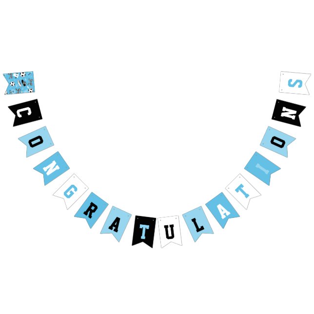 Bandeirinha Jogador de futebol festa de aniversário azul (Todos)