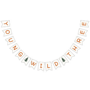 Bandeirinha Jovem Selvagem e Banner de Aniversário de Três Flo