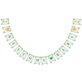 Bandeirinha Jungle Safari Bem-Vindo Menino Chá Lion Giraffe