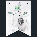 Bandeirinha Keeshond Christmas Snowman Pinting Art<br><div class="desc">Retrato original de Cachorro Snowman de Natal Keeshond. Especializamo-nos em arte original engraçada e engraçada. Comprar isto para si próprio ou como um presente excelente para os teus amigos de Keeshond. Seja criativo - clique em PERSONALIZAR para adicionar/remover/alterar texto, redimensionar a imagem, alterar as cores ou qualquer outra coisa que...</div>