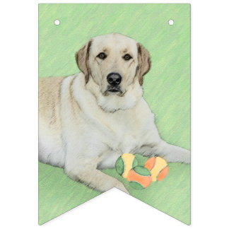 Bandeirinha Labrador Amarelo - Impressão de Retriever e Tênis