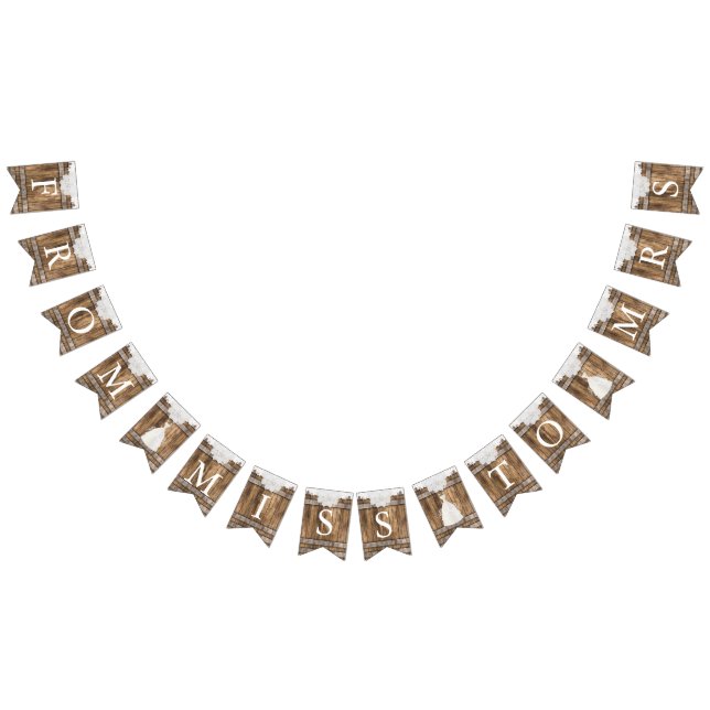 Bandeirinha Lace & Wood Chá de panela - Senhorita para a Sra. (Todos)