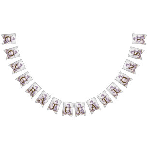 Bandeirinha Lavanda de Bolo de Festa de Boas-Vindas