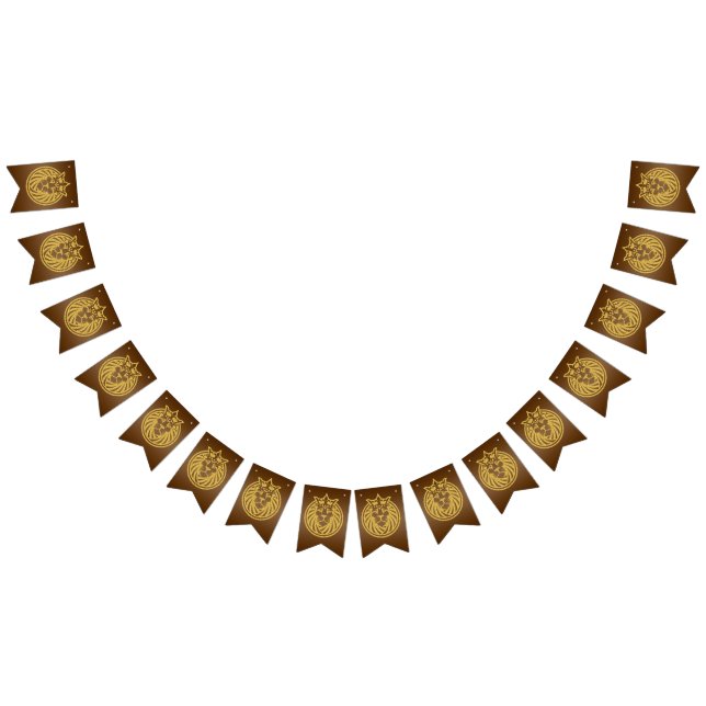 Bandeirinha Leão com Coroa - Estilo Dourado 4 (Todos)