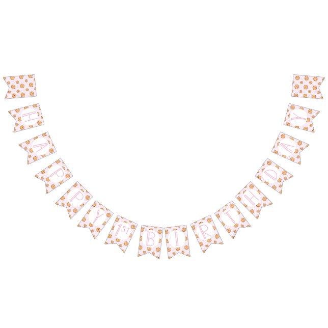 Bandeirinha Leite e Cookies Rosa Aniversário (Todos)