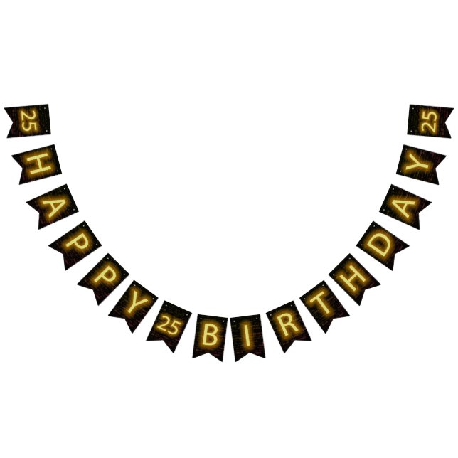 Bandeirinha Letreiro de Neon em Parede de Tijolo para 25º Aniv (Todos)