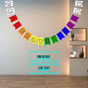 Bandeirinha LGBTQIA Orgulho Bloco de Cores do Arco-Íris