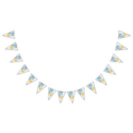 Bandeirinha Limão com folhas azuis ilustração botânica