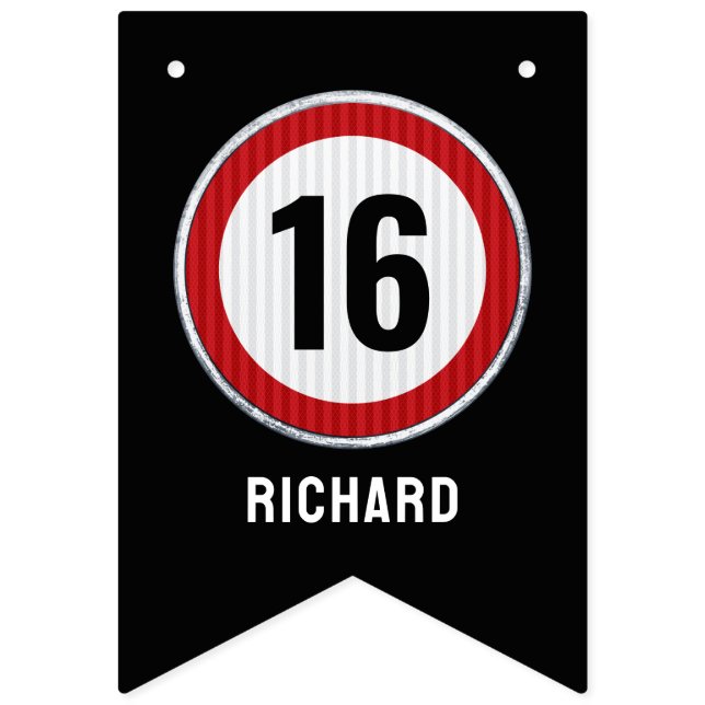 Bandeirinha Limite de Velocidade de 16 Anos  (Segunda Bandeira)