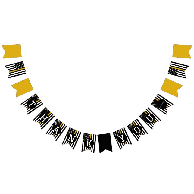 Bandeirinha Linha Dourada do Dispatcher 911 Obrigado (Todos)