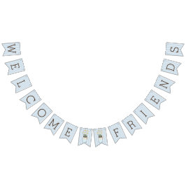 Bandeirinha Listras azuis e brancas com o chá de fraldas do